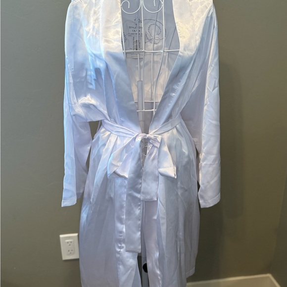 Classy Bride Other - Luxurious White Bride Robe with Tie Belt Intimates Sleepwear